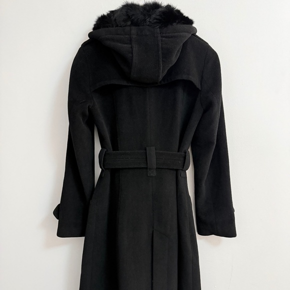 Ochirly Wool & Silk Blend Coat with Rabbit Fur Lined Hood – Size Extra-Small - Picture 9 of 14